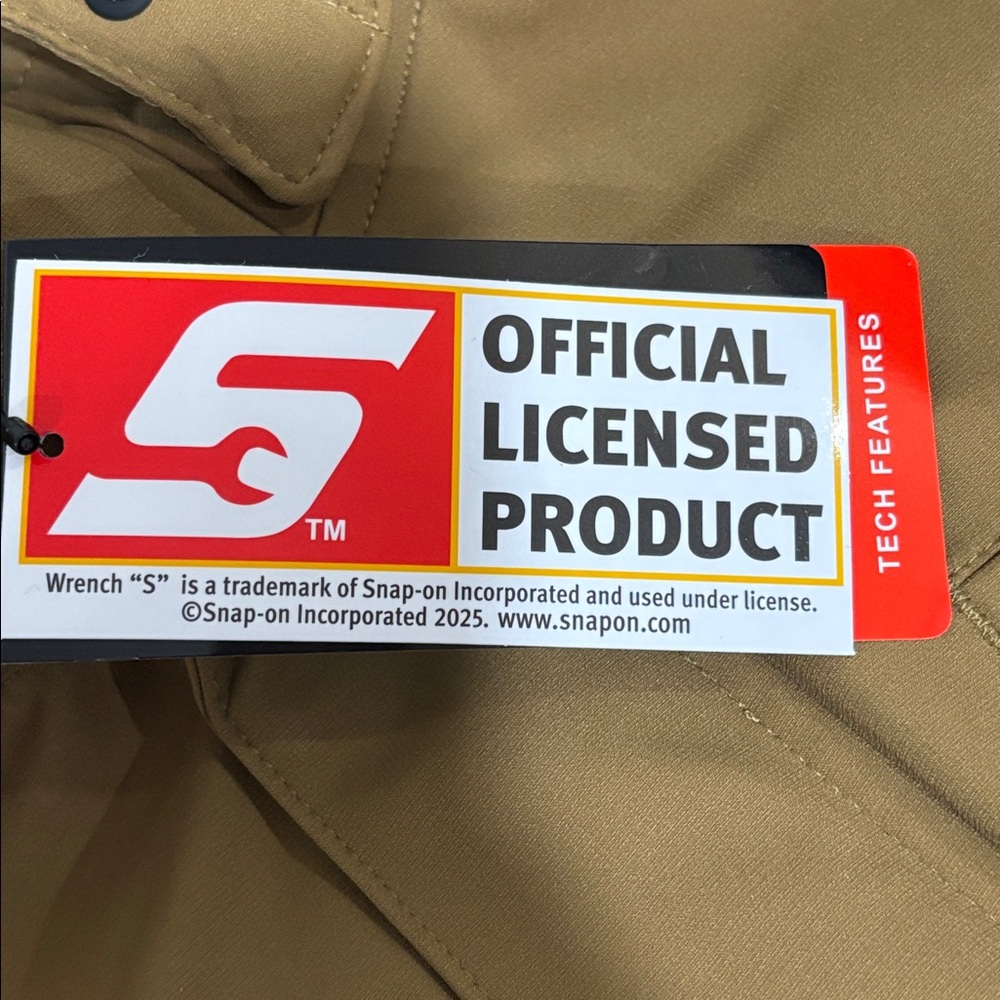 Snap-on Tools Hooded Work Jacket Wind & Water Resistant Tan XL NWT — Size XL - Picture 6 of 13